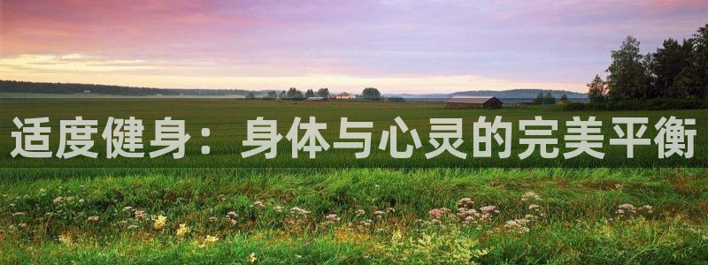 3377体育中国官方网站入口：适度健身：身体与心灵的完美平衡